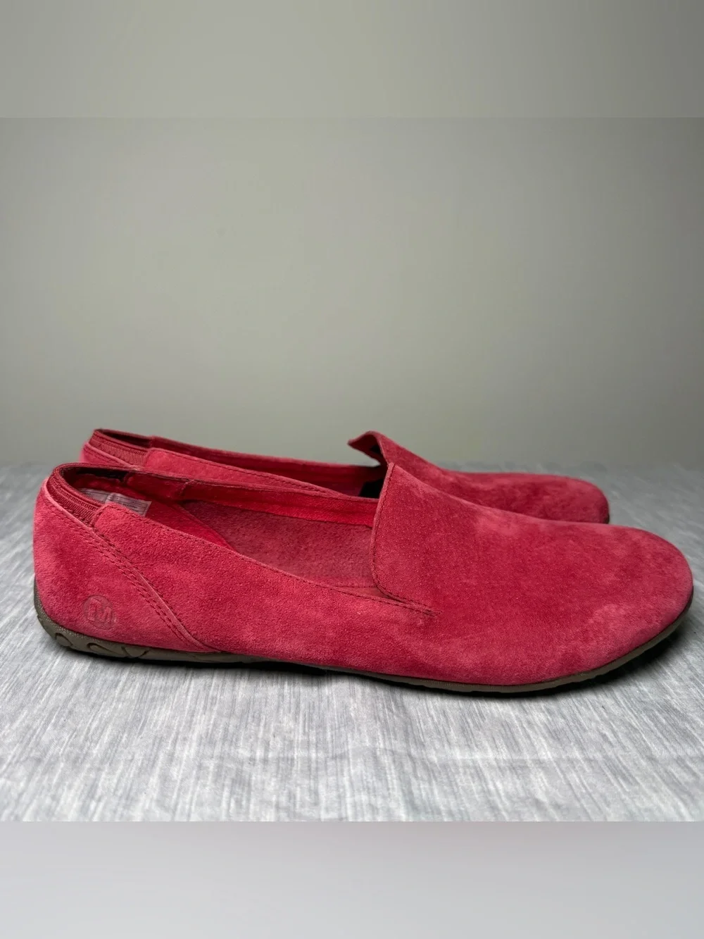 Merrell Mimix Fuse Flat Red Suede Loafer Ballet Flat Comfort Size 9